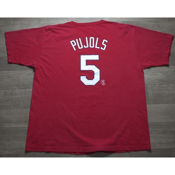 Vintage St Louis Cardinals Albert Pujols T Shirt Mens 2XL Red MLB Jersey - Picture 1 of 5